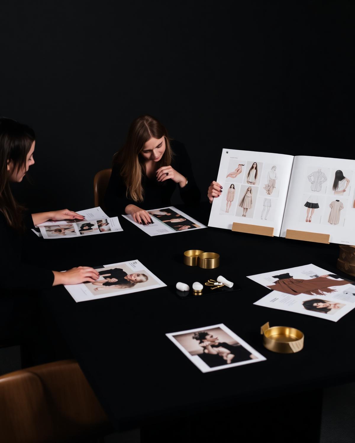 Creative planning session with moodboards